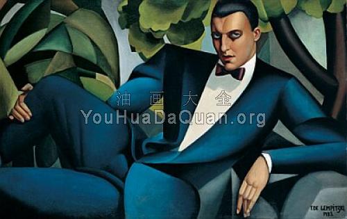 Portrait of marquis d'Afflito - 塔梅拉·德·莱姆皮卡